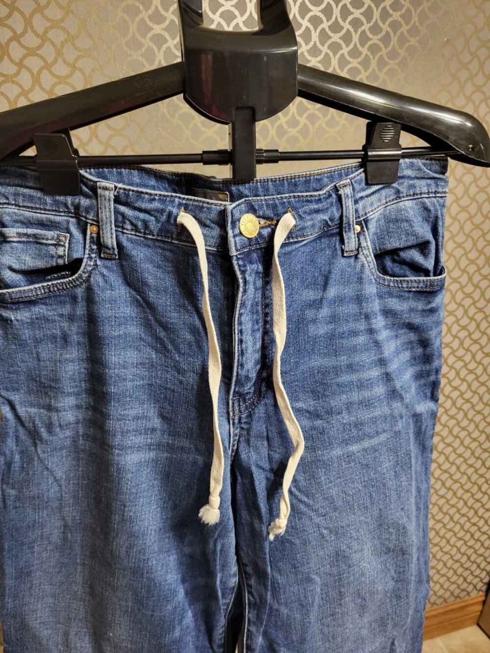 Kut from the Kloth Meg High Rise Wide Leg Jean with Drawstring - Size 10 - Picture 2 of 5